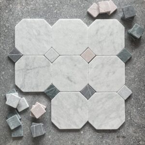 TER Carrara Octagon Marble & Nero insert 